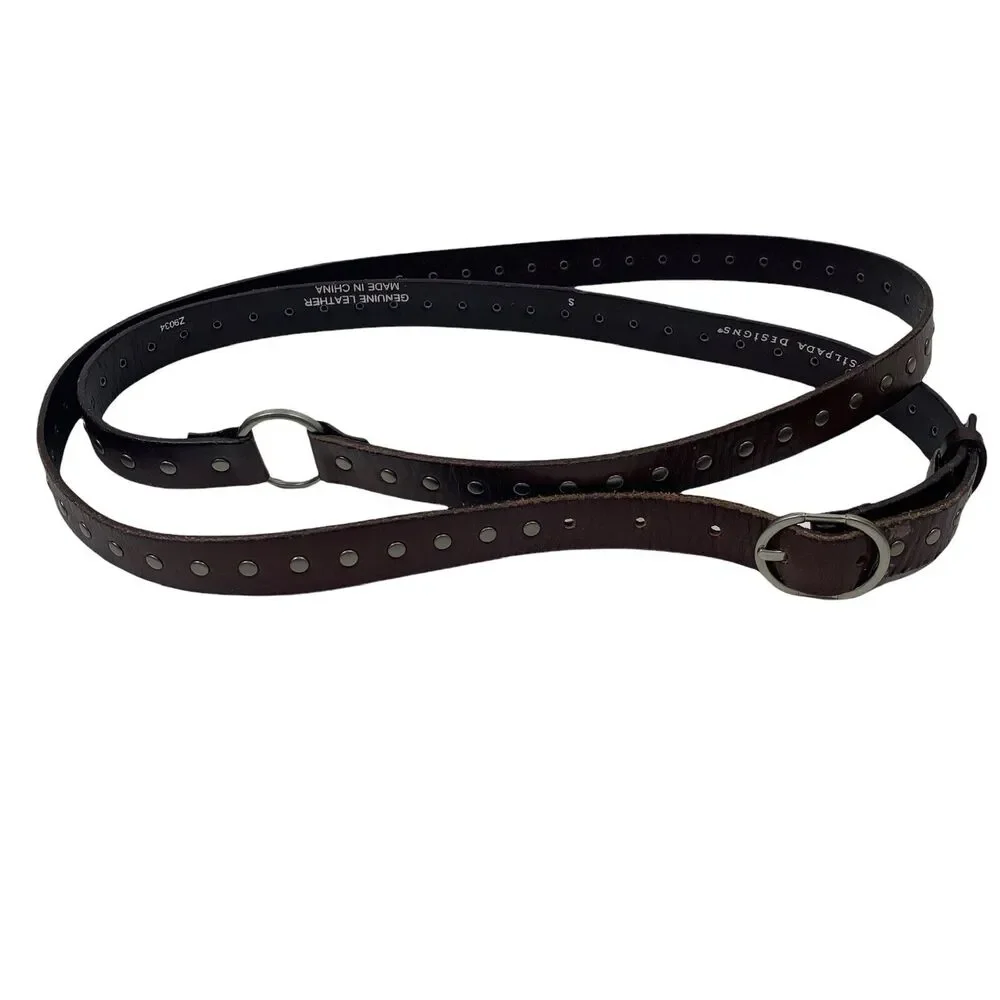 Silpada Designs Size Small Belt Brown Leather Studded Waist Wrap Around Women’s